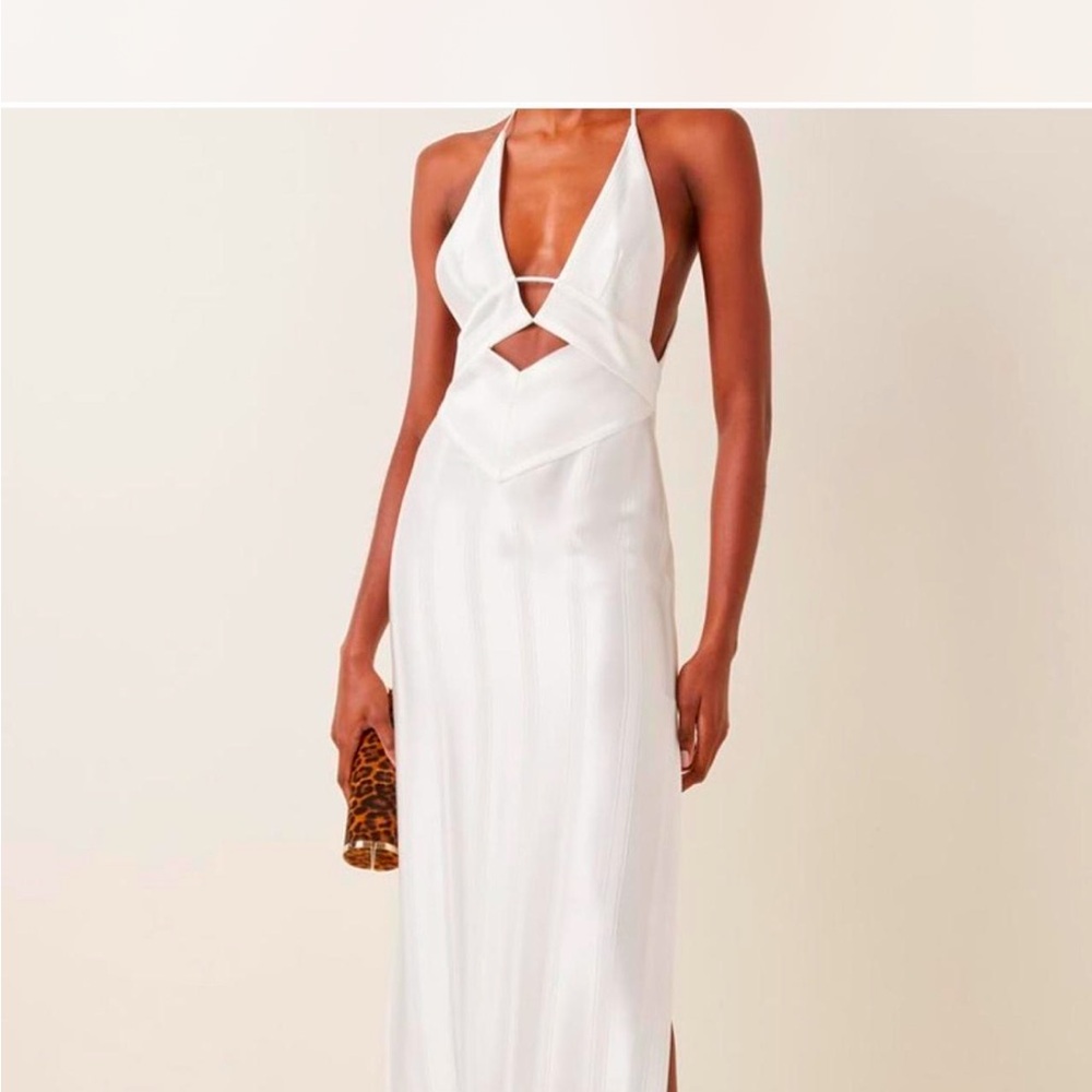 Galvan London White Halter Dress